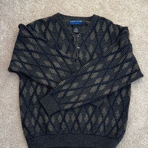 Jantzen Black and Brown Crew Neck Sweater